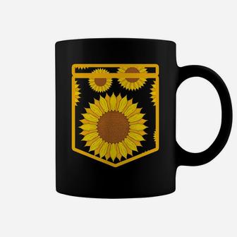 Yellow Flower Florist Floral Cute Pocket Sunflower Coffee Mug | Crazezy DE