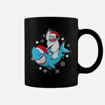 Yeti To Party Shark Santa Hat Christmas Pajama Xmas Gift Coffee Mug | Crazezy