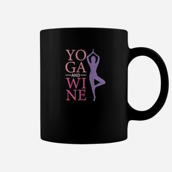 Yoga And Wine For Valentines Healthy Lifestyle Meditation Coffee Mug - Monsterry UK