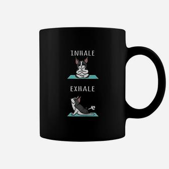 Yoga Inhale Exhale Funny Dog Coffee Mug | Crazezy AU