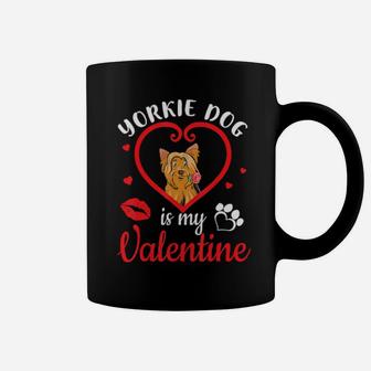 Yorkie Dog With Rose Inside Heart Yorkie Dog Is My Valentine Coffee Mug - Monsterry CA
