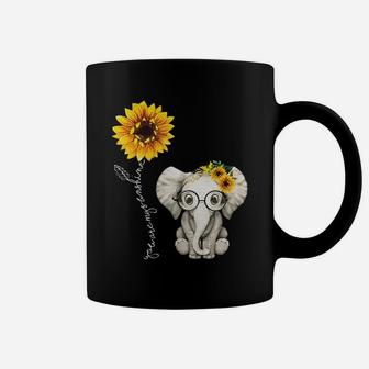 You Are My Sunshine Hippie Sunflower Elephant Gift Friend Coffee Mug | Crazezy