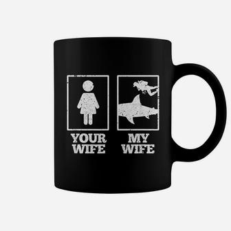 Your Wife My Wife Diving Shark Ocean Coffee Mug - Thegiftio UK