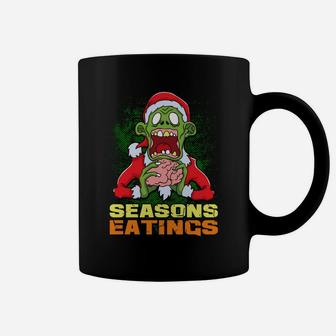 Zombie Santa Claus Seasons Eatings Funny Christmas Zombies Sweatshirt Coffee Mug | Crazezy