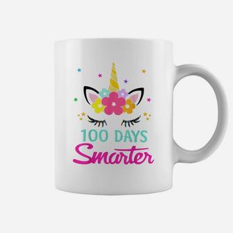 100 Days Of School Shirt 100 Days Smarter Unicorn Girls Gift Coffee Mug | Crazezy