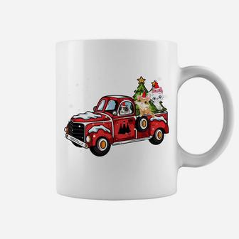3 Cats Ride Red Truck Pick Up Christmas Tree Vintage Retro Sweatshirt Coffee Mug | Crazezy CA