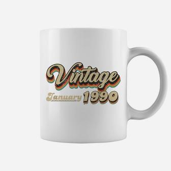 30Th Birthday Gift Vintage January 1990 Thirty Years Old Coffee Mug | Crazezy