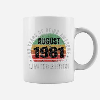 40Th Birthday August 1981 Vintage Men Women 40Years Old Gift Coffee Mug | Crazezy DE