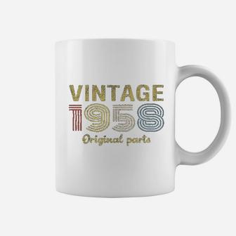63Rd Birthday Gift Retro Birthday Vintage 1958 Original Parts Coffee Mug | Crazezy