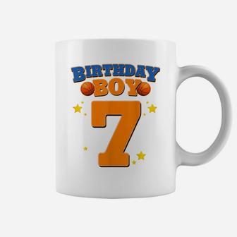 7Th Birthday Boy Shirt Basketball 7 Years Old Kids Gift Coffee Mug | Crazezy CA