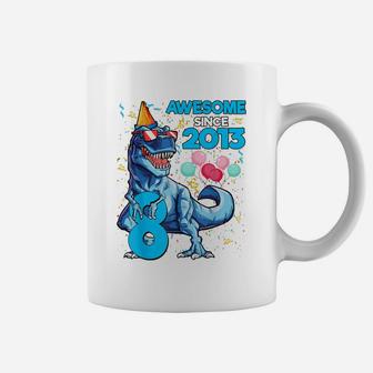 8Th Birthday Dinosaur 8 Year Old Boy Kids Awesome Since 2013 Coffee Mug | Crazezy