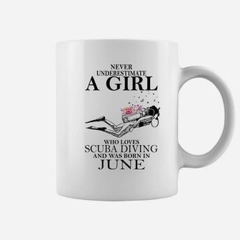 A Girl Who Loves Scuba Diving And Was Born In June Coffee Mug - Thegiftio UK