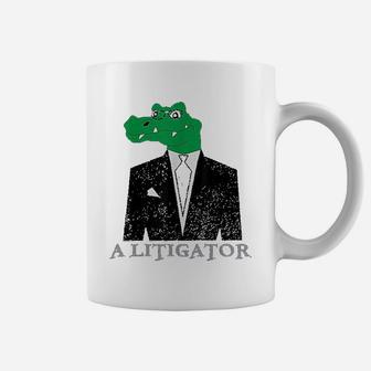 A Litigator Alligator In Suit Funny Lawyer Gift Coffee Mug - Thegiftio UK