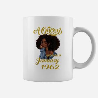 A Queen Was Born In January 1962 59Th Birthday Gift Coffee Mug | Crazezy