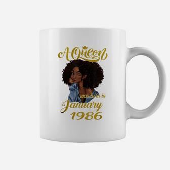 A Queen Was Born In January 1986 35Th Birthday Gift Coffee Mug | Crazezy CA