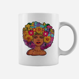 Afro Women African American Melanin Queen Flower African Coffee Mug | Crazezy DE
