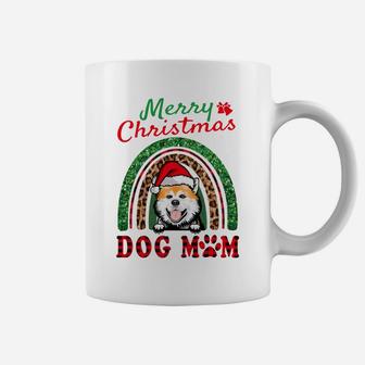 Akita Inu Santa Dog Mom Boho Rainbow Funny Christmas Coffee Mug | Crazezy DE