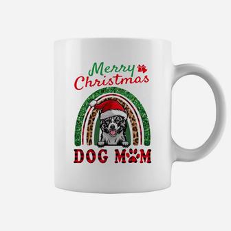 Akita Santa Dog Mom Boho Rainbow Funny Christmas Coffee Mug | Crazezy UK