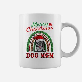 Akita Santa Dog Mom Boho Rainbow Funny Christmas Raglan Baseball Tee Coffee Mug | Crazezy UK