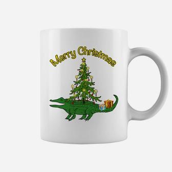 Alligator Gator With Xmas Tree Gifts Holiday Merry Christmas Sweatshirt Coffee Mug | Crazezy