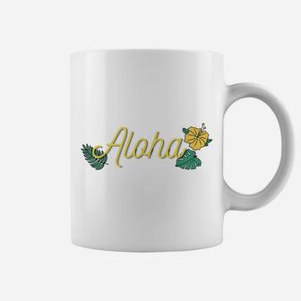 Aloha Hawaii Hawaiian Island Tropical Hibiscus Flower Beach Coffee Mug | Crazezy DE