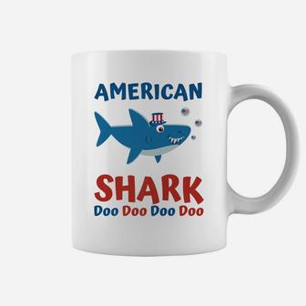 American Shark Doo Doo Shirt For Kids Women Men 4Th Of July Coffee Mug | Crazezy