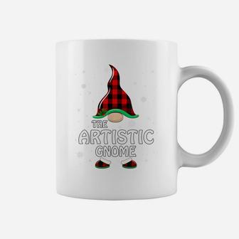Artistic Gnome Buffalo Plaid Matching Family Christmas Coffee Mug | Crazezy AU