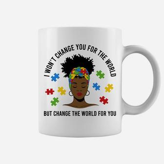 Autism Awareness Black Womens Afro Mom Life Autistic Mother Sweatshirt Coffee Mug | Crazezy