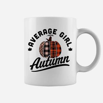 Average Girl Autumn - Fall Season - Leopard Plaid Pumpkin Sweatshirt Coffee Mug | Crazezy