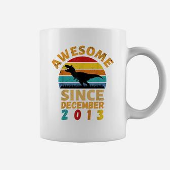 Awesome Since December 2013 Vintage 8Th Birthday Dinosaur Coffee Mug | Crazezy