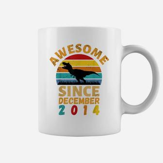 Awesome Since December 2014 Vintage 7Th Birthday Dinosaur Coffee Mug | Crazezy UK