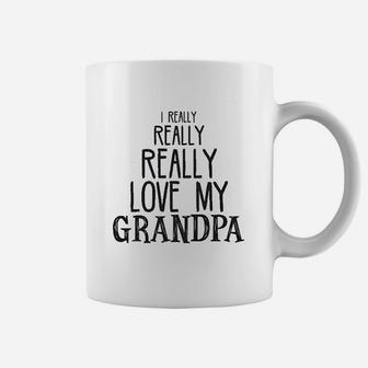 Baby Really Really Love My Grandpa Cute Funny Coffee Mug | Crazezy CA