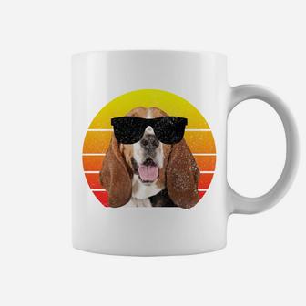 Basset Hound Vintage Sunset Dog Funny Basset Mom Basset Dad Coffee Mug | Crazezy CA
