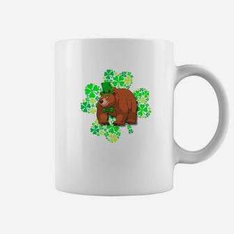 Bear Lucky 4 Leaf Clover St Patricks Day Gift Coffee Mug - Thegiftio UK