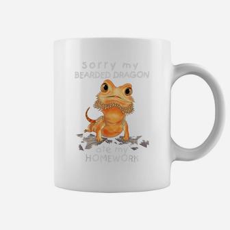 Bearded Dragon T Shirt Lizard Beardie Ate My Homework Tshirt Coffee Mug | Crazezy