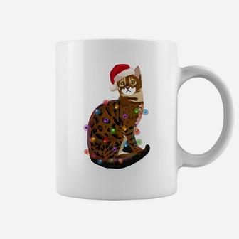 Bengal Cat Christmas Lights Xmas Cat Lover Sweatshirt Coffee Mug | Crazezy