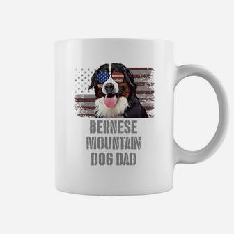 Bernese Mountain Dog Best Dog Dad Ever Retro Usa American Fl Coffee Mug | Crazezy