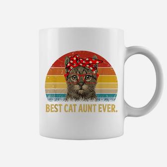 Best Cat Aunt Ever Family Tshirt Retro Vintage Cat Aunt Gift Coffee Mug | Crazezy