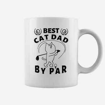 Best Cat Dad By Par Golf Daddy Kitty Lovers Father's Day Pun Coffee Mug | Crazezy CA