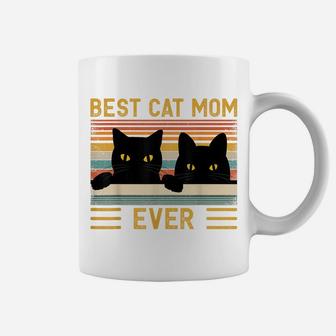 Best Cat Mom Ever Vintage Retro Style Black Cats Lover Coffee Mug | Crazezy