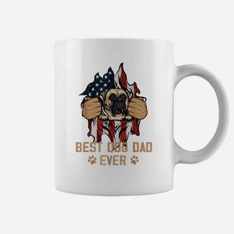 Best Dog Dad Ever Bull Mastiff Dog American Flag Coffee Mug | Crazezy DE