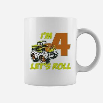 Birthday Gift For 4 Year Old Boy Truck 4Th Birthday Coffee Mug | Crazezy AU