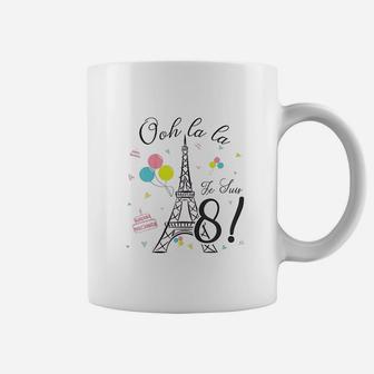 Birthday Party Eiffel Tower Oh La La I Am 8 Girl Coffee Mug | Crazezy UK