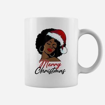 Black African American Santa Apparel Christmas Melanin Women Coffee Mug | Crazezy