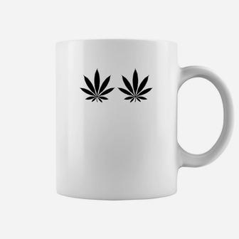 Black Bra 420 Leaves Stoner Girl Gift Coffee Mug | Crazezy