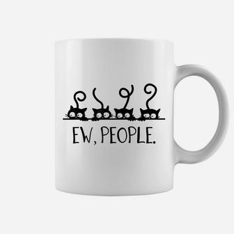 Black Cat Funny Ew, People Meowy Cat Lovers Coffee Mug | Crazezy
