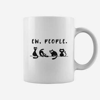 Black Cat Funny Ew People Meowy Cat Lovers Coffee Mug | Crazezy CA