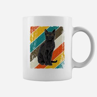 Black Cat Yellow Eyes Vintage Black Cat Lover Retro Cats Coffee Mug | Crazezy