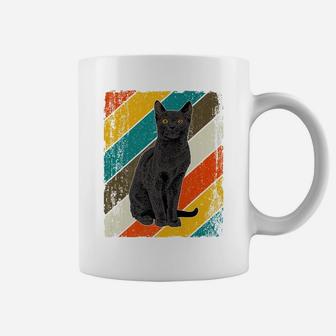 Black Cat Yellow Eyes Vintage Black Cat Lover Retro Cats Coffee Mug | Crazezy