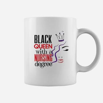 Black Nurse Queen Nursing School Graduation Rn Lpn Bsn Coffee Mug | Crazezy UK